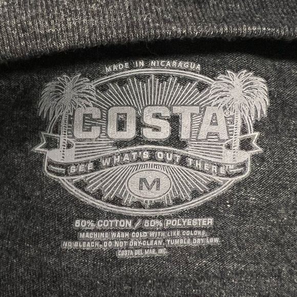 Men’s Costa Dark Gray and Pink Short Sleeve T-Shirt - Picture 3 of 3